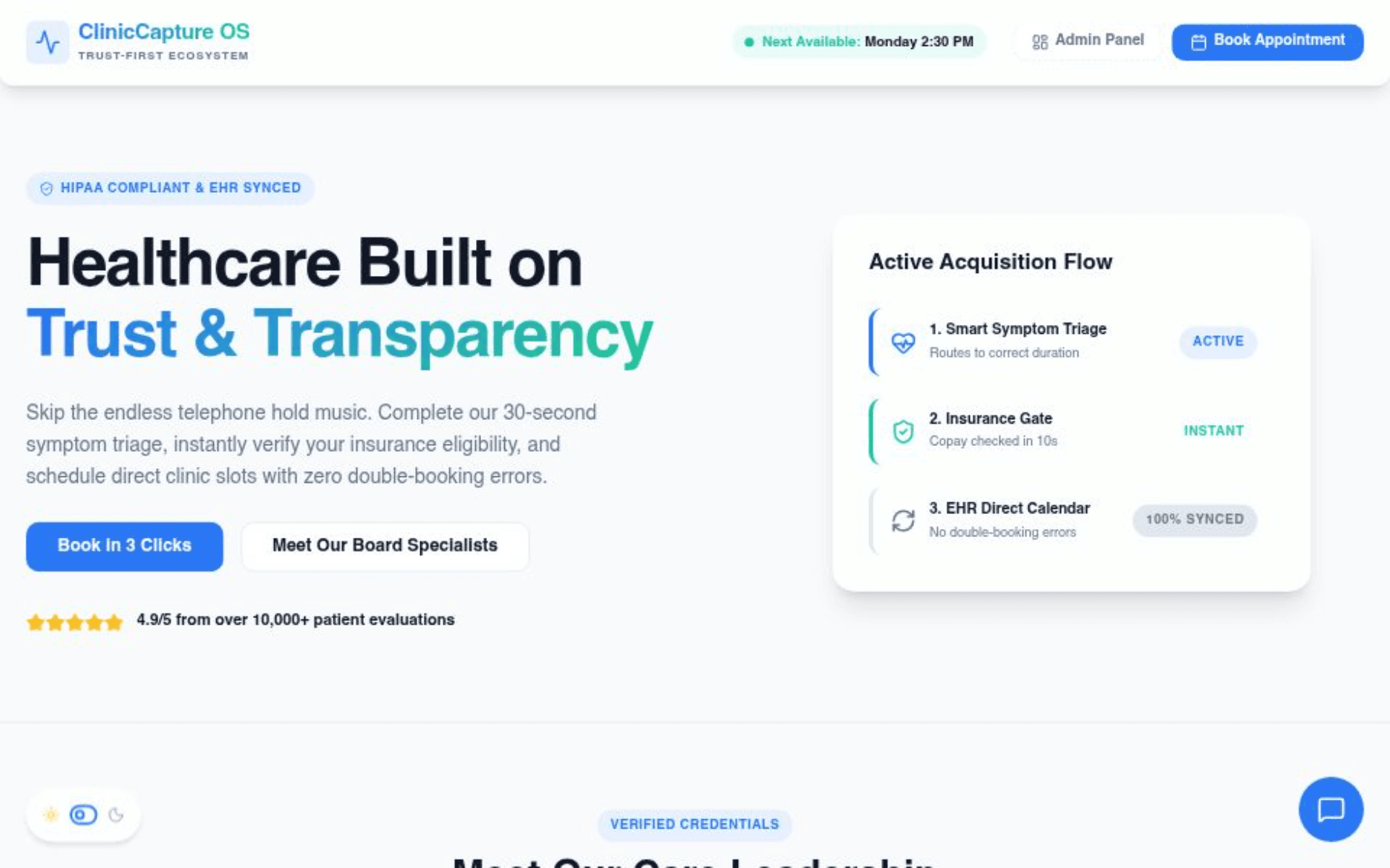 Clinic Appointment Funnel website development case study